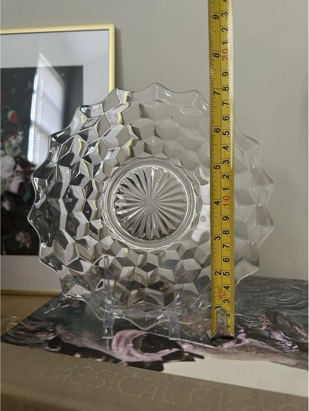 Vintage Fostoria American Clear Salad Plate Block Cube Pattern 7